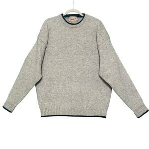 Woolrich Sweater Handframed Wool Blend Crew Neck Heather XL Gorpcore Vintage